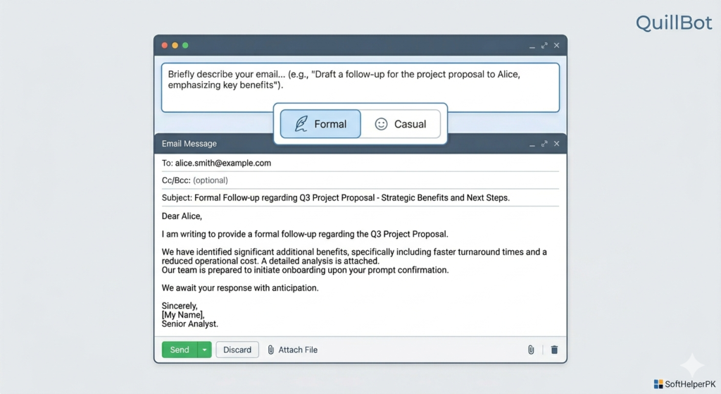 QuillBot AI email writer free 2026
