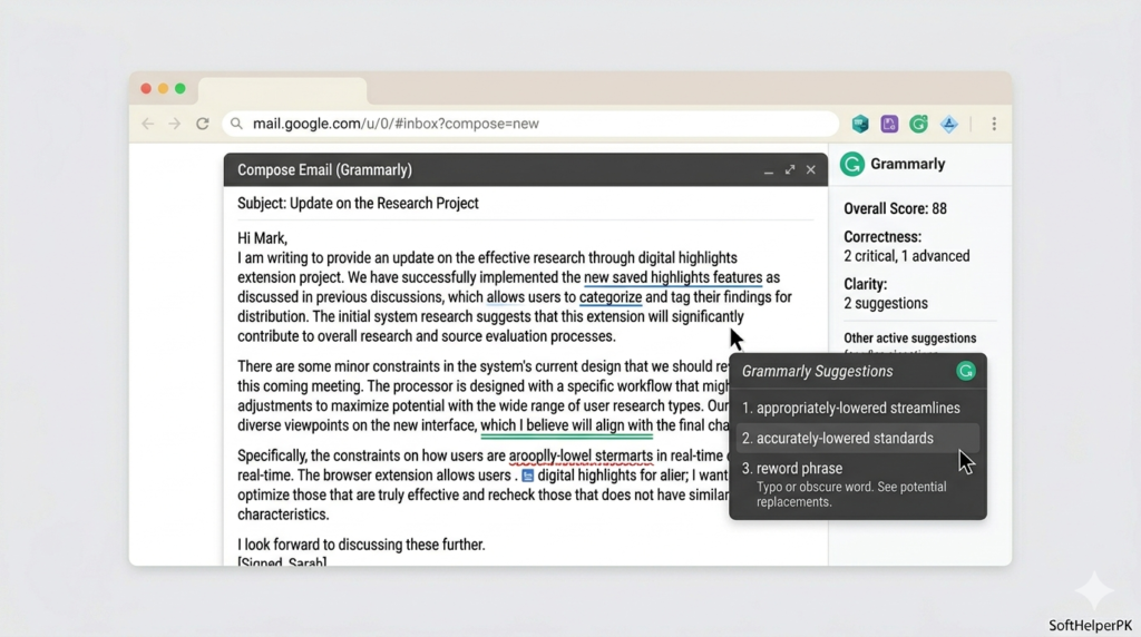 Grammarly AI Chrome extension writing 2026