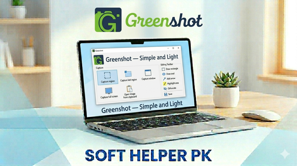 Greenshot free screenshot tool open on a laptop