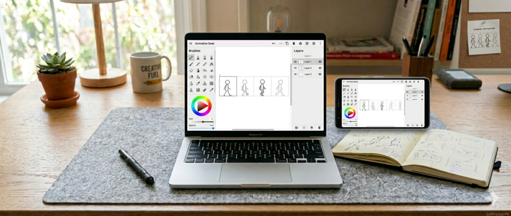 Animation Desk free app PC mobile beginners 2026