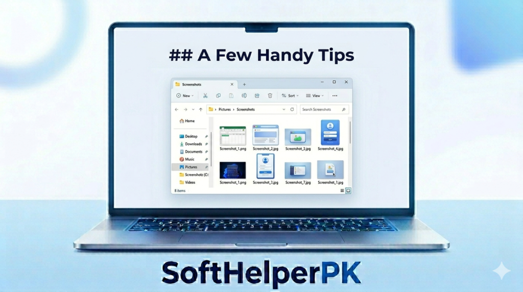 Screenshots folder inside Pictures on a Windows laptop